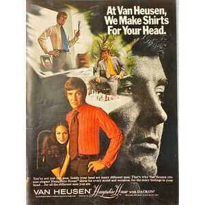 Van Heusen "Hampshire House Dress Shirts with Dacron" Playboy Vintage Print Ad